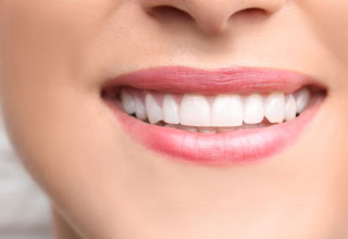 Close up of a smile with straight teeth
